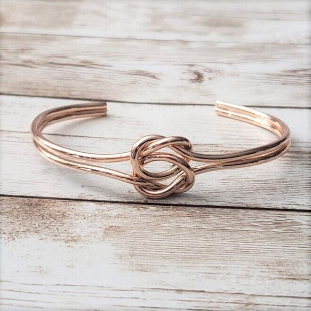 Vintage Bracelet / Bangle Copper Tone Knot Design